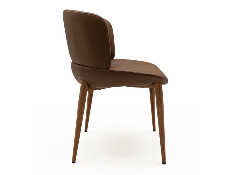  Lot de 4 chaises recouvertes de similicuir couleur marron  - Conforama E