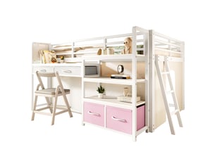 Lit combiné 140x200 cm OKWISH   coloris blanc