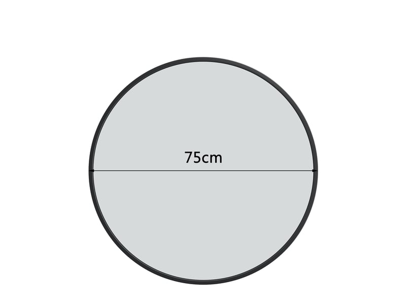  Miroir rond mural 75 cm, miroir de adapté à salle de bain chambre et salon, cadre aluminium renforcé incassable, verre trempé, noir  - Conforama E