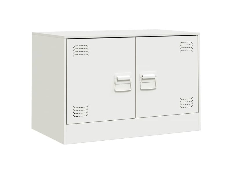  Lot de 2 meuble tv bas salon blanc 67x39x44 cm acier shl67403  - Conforama E