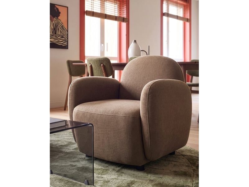 Fauteuil jule tissu marron - Conforama B