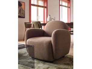 Fauteuil jule tissu marron