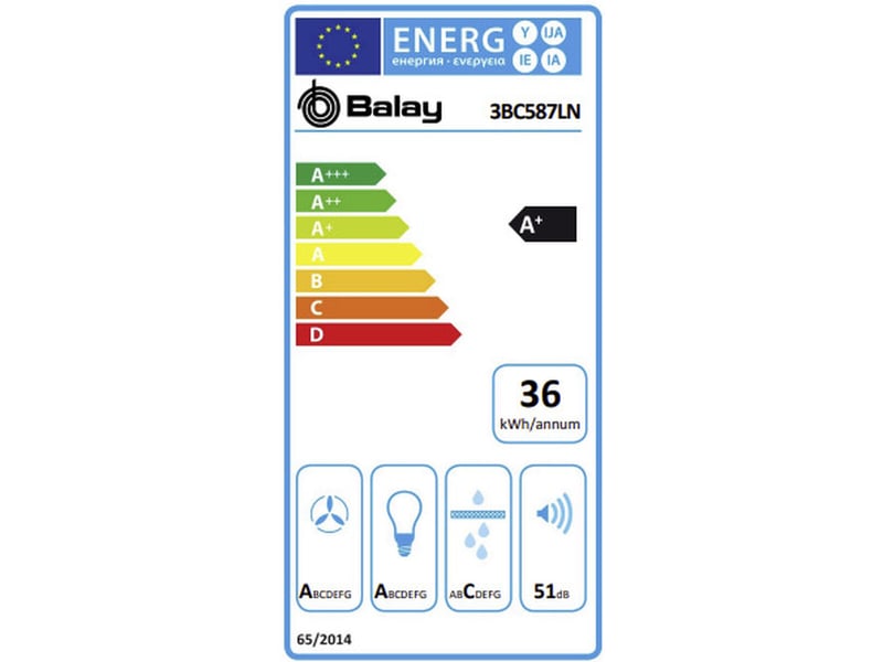 Hotte standard balay 3bc587ln noir  - Conforama B