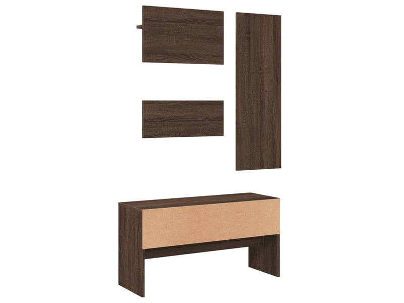  Ensemble de meubles de couloir 4 pcs chêne marron  - Conforama D