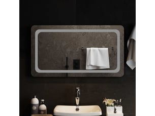 Miroir de salle de bain, miroir de toilette led transparent 90 x 50 cm verre trempé cf62629