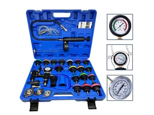 Kit testeur pression circuit refroidissement & outil purge vide liquide refroidissement 28 pièces