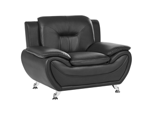 Fauteuil leira cuir pu noir