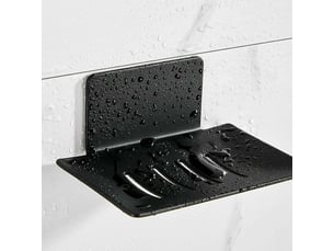Porte savon mural sans perçage porte-savon douche en acier inoxydable porte savon inox auto-adhésif pour stocker eponges brosses savon (noir)