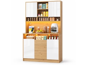 Buffet 4 porte(s) 3 tiroir(s) - 108 cm coloris blanc