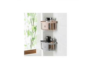 Cuisine salle de bain en plastique triangle de rangement organiser étagère de douche d'angle mural panier caddy avec ventouse vert