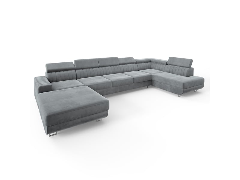  Canapé d'angle gaian, velours gris clair  - Conforama A