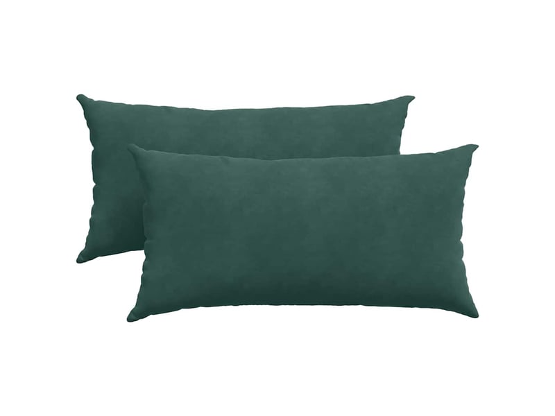 Lot de 2 coussins de canapé, coussins décoratifs vert foncé 80 x 40 cm cf59195 - Conforama A
