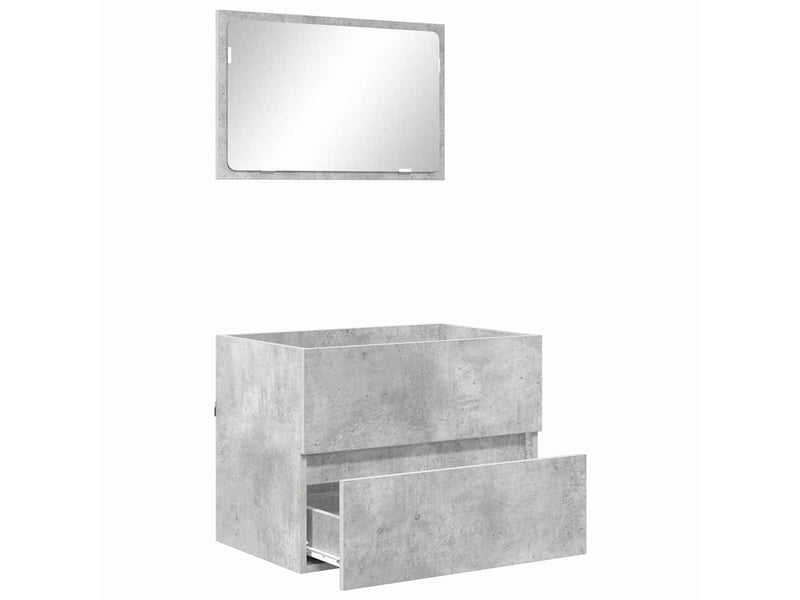  Ensemble de mobilier de salle de bain gris béton shl8468  - Conforama E