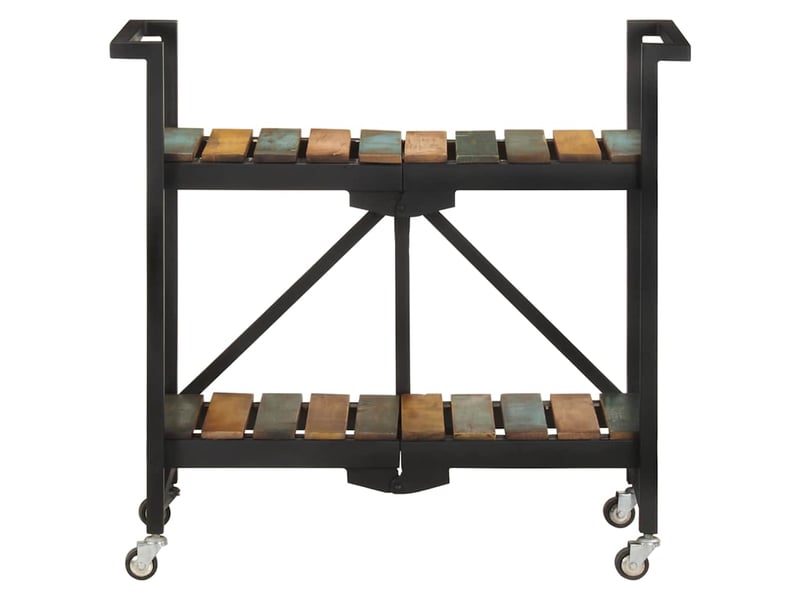  Desserte de cuisine, chariot de rangement 87x36x81 cm bois massif de récupération  - Conforama A