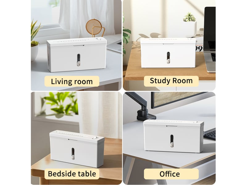  Destructeur de documents de bureau p-5 35,5 x 9,5 x 18 cm blanc abs et pc, coupe micro 4 feuilles  - Conforama D
