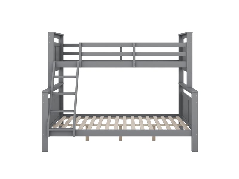  Lit superposé gris 90140 × 200 cm, convertible en 2 lits, échelle et garde-corps  - Conforama A