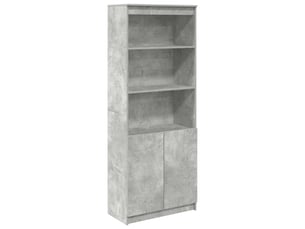 Buffet haut - bahut - meuble de rangement gris béton 70x35x180 cm bois d'ingénierie