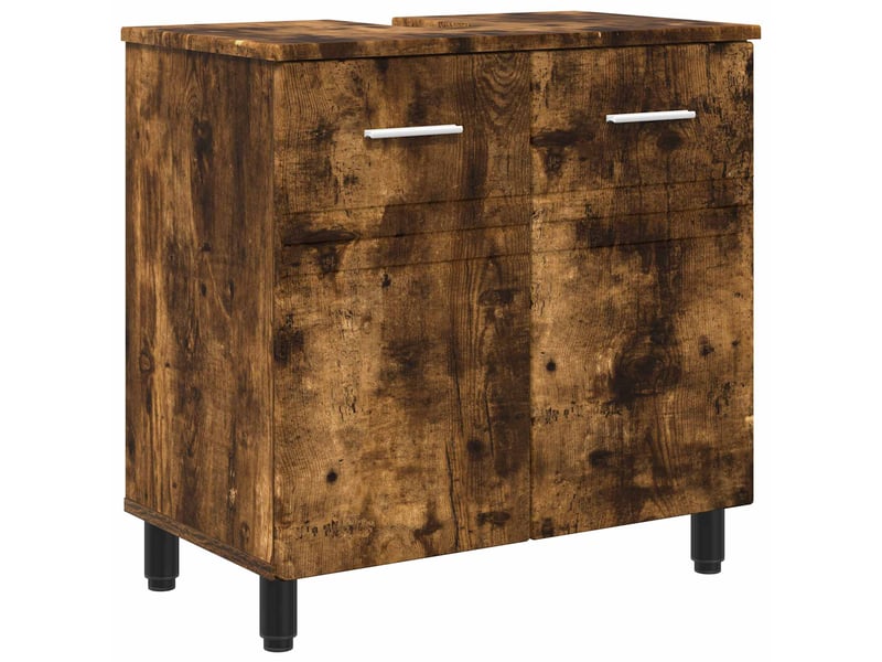  Unité de vanité de salle de bain, meuble de rangement chêne fumé 60x35x60 cm shl7857  - Conforama A
