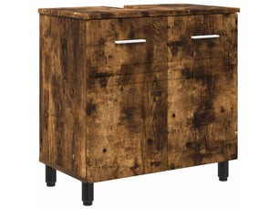 Unité de vanité de salle de bain, meuble de rangement chêne fumé 60x35x60 cm shl7857