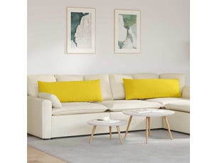 Lot de 2 coussins de canapé, coussins décoratifs tissu jaune clair 120 x 40 cm cf58886