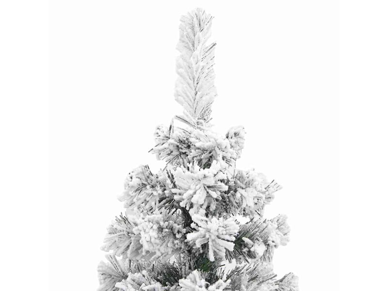  Sapin de noël artificiel, arbre de noël mince flocon de neige vert 210 cm pvc  - Conforama D