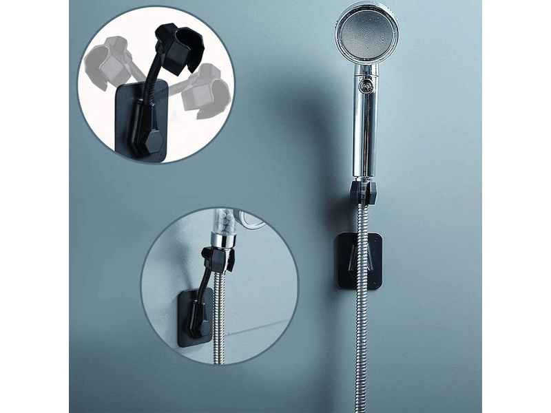  Support douchette mural support pour pommeau de douche réglable auto adhésif support douche plastique universel support de pommeau  - Conforama C