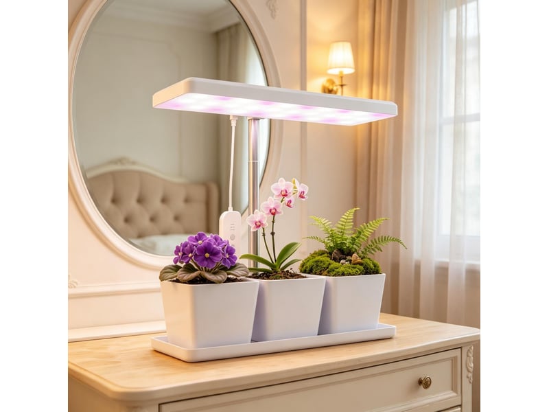  Lampe de croissance led 10 w 31,8x13,4 cm spectre complet métal blanche  - Conforama E