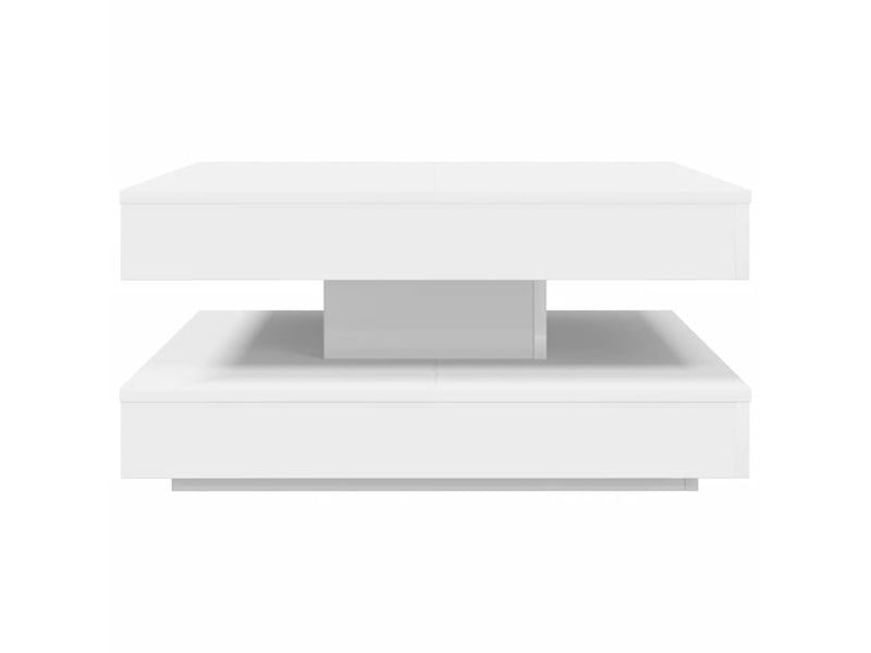  Table basse - table de salon - table à thé rotative à 360 degrés blanc 70x70x34,5 cm  - Conforama E