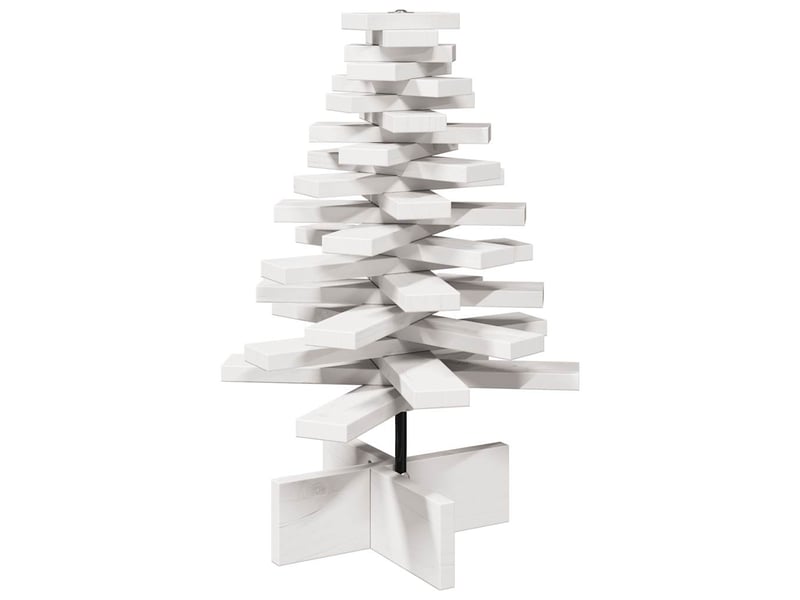  Sapin de noël - arbre de noël en bois pour décoration blanc 60 cm pin massif  - Conforama E