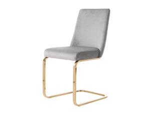 Chaises de salle à manger lot de 2 avec dossier losangé - pieds en métal pour salon, velours gris
