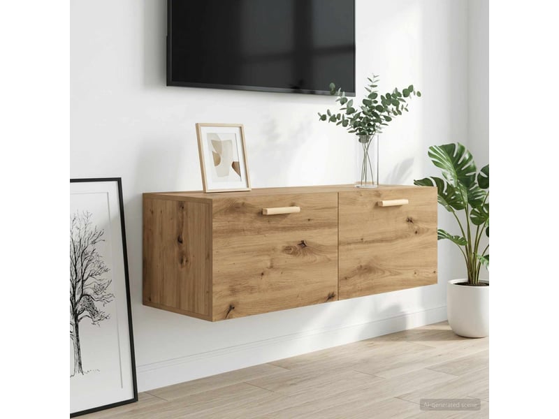  Meuble mural, meuble de rangement salon 100 x 36,5 x 35 cm bois d'ingénierie shl4798  - Conforama B
