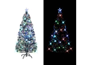 Arbre de noël, sapin de noël pré-éclairé avec support et led 210 cm fibre optique shl9355