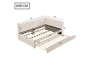 Lit simple 140x200 cm    coloris beige