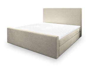 Lit avec rangement 180x200 cm <strong>MASSENO</strong> <strong></strong> coloris beige