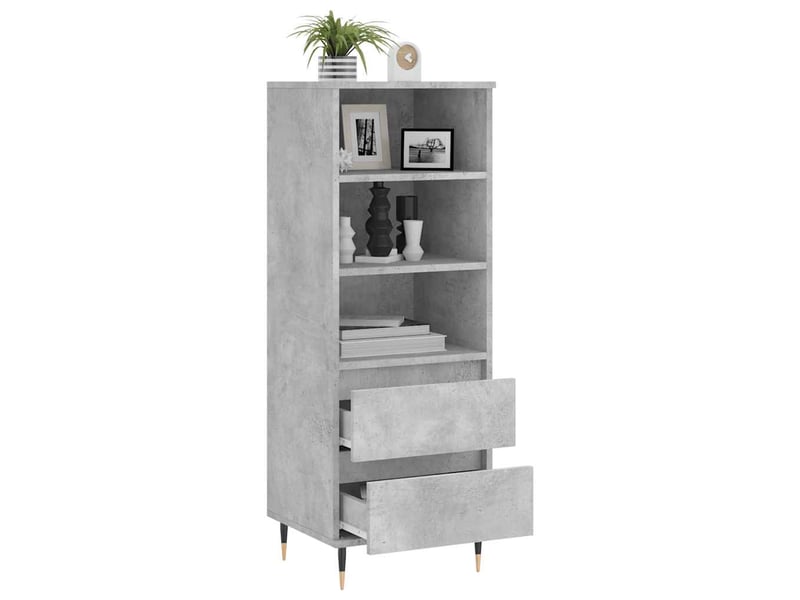  Buffet haut - bahut - meuble de rangement gris béton 40x36x110 cm bois d'ingénierie  - Conforama D