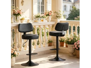 tabouret de bar assise réglable en hauteur <strong>HAUSS SPOLE</strong> - noir hauteur d'assise 63 cm vendu Par paire