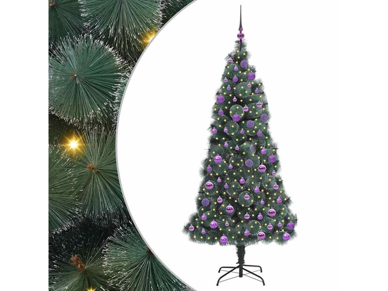  Sapin de noël, arbre de noël artificiel pré-éclairé avec ensemble de boules shl5601  - Conforama A