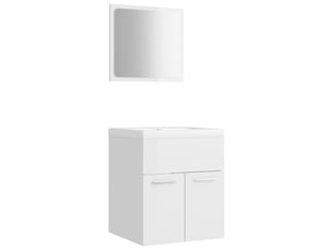 Ensemble de meubles de salle de bain blanc brillant aggloméré cf63902