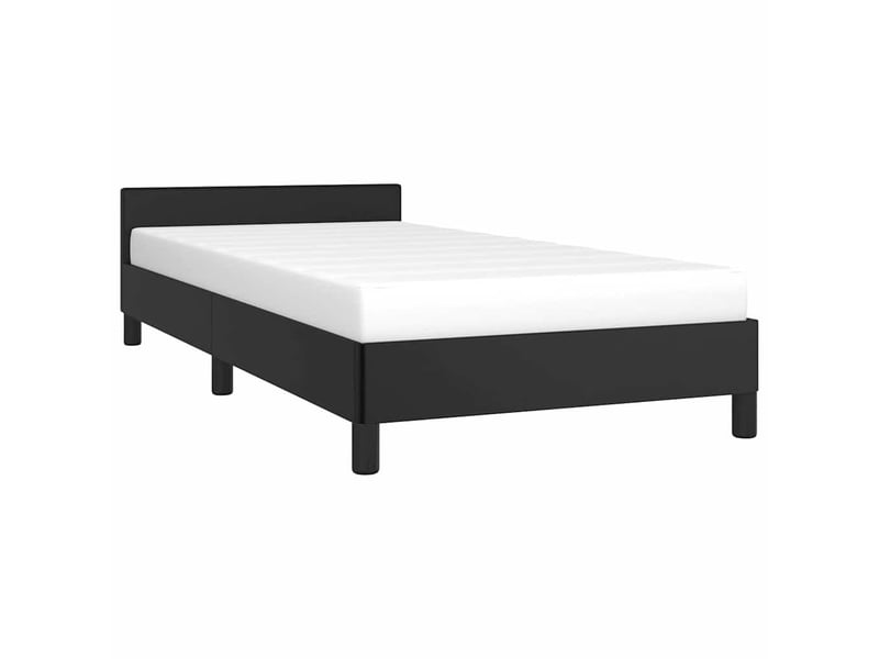  Lit simple- lit adulte -  cadre de lit avec tête de lit sans matelas noir 90x200 cm  - Conforama B
