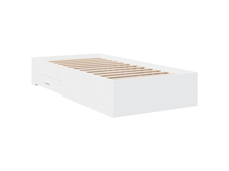  Lit simple- lit adulte -  cadre de lit avec tiroirs sans matelas blanc 100x200 cm  - Conforama B