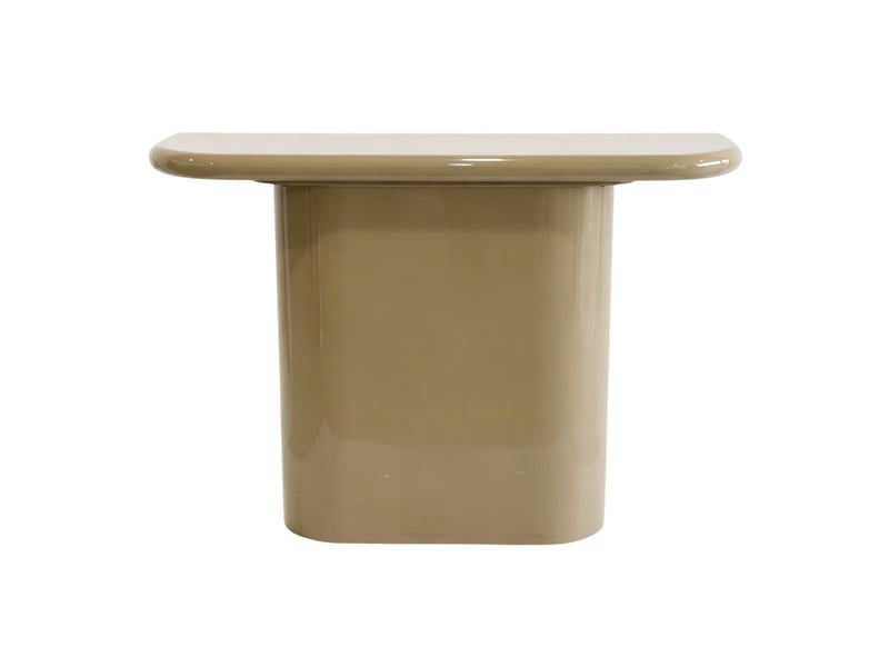  Console en mdf laquée couleur taupe brillant  - Conforama A
