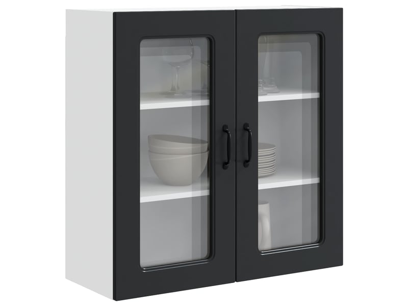  Meuble mural de cuisine | armoire de cuisine noir 80x31x80cm shl8630  - Conforama C