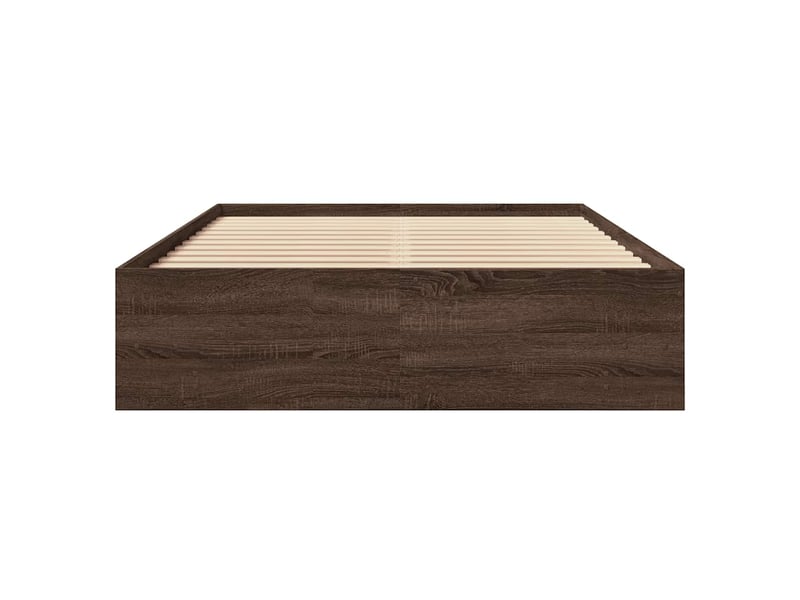  Lit double- lit adulte -  cadre de lit sans matelas chêne marron 140x200 cm  - Conforama D