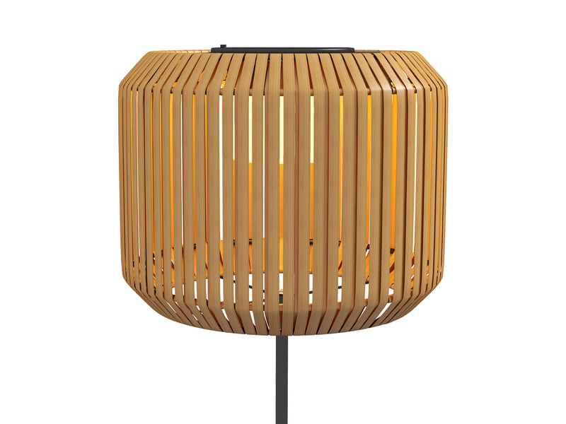  Lampadaire solaire d'extérieur 34x130 cm led ip44 métal jaune  - Conforama D