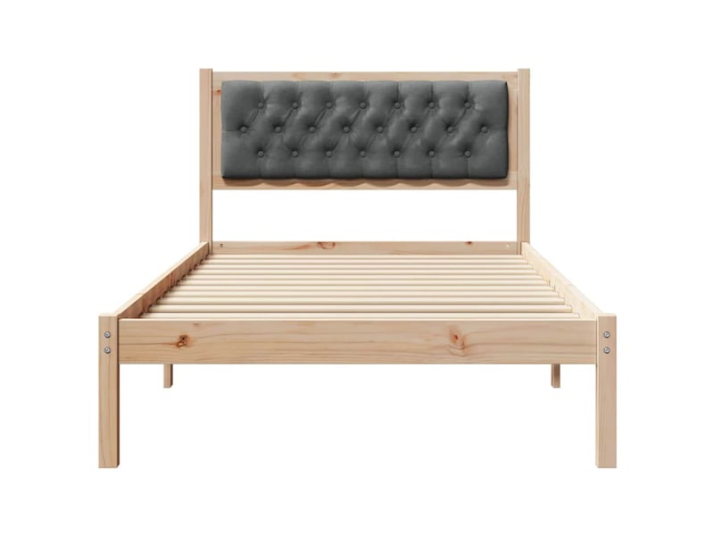  Lit simple- lit adulte -  cadre de lit gris foncé 100 x 200 cm pin massif  - Conforama D