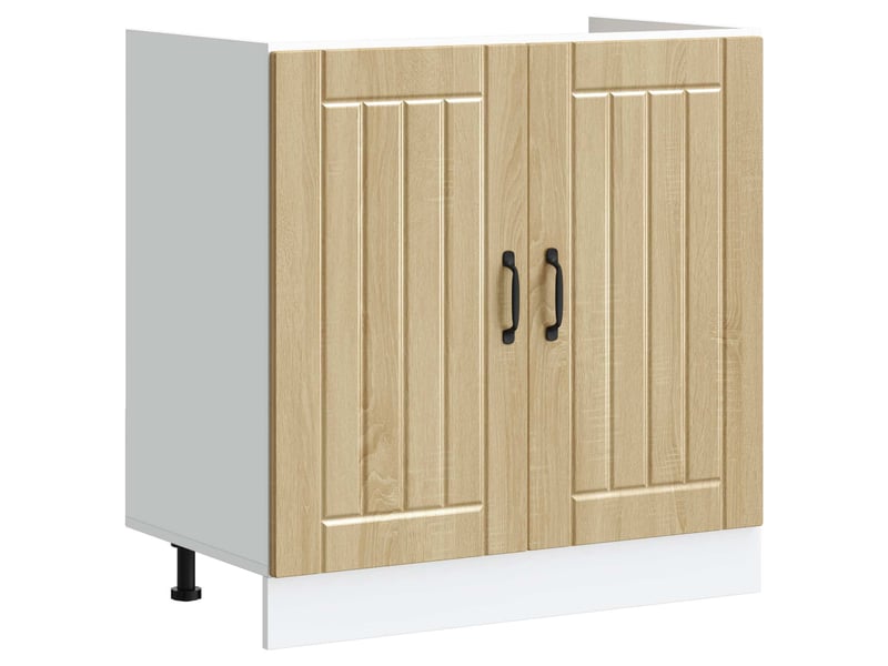 Meuble sous évier 2 pcs chêne sonoma bois d'ingénierie - Conforama D