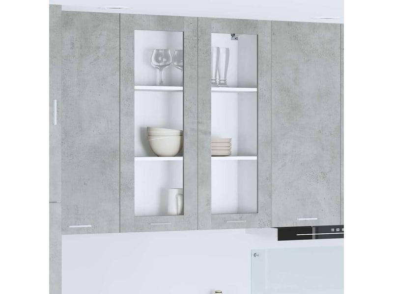  Meuble de rangement, armoire suspendue gris béton 80x31x100cm bois d'ingénierie shl286  - Conforama B