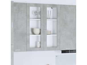 Meuble de rangement, armoire suspendue gris béton 80x31x100cm bois d'ingénierie shl286