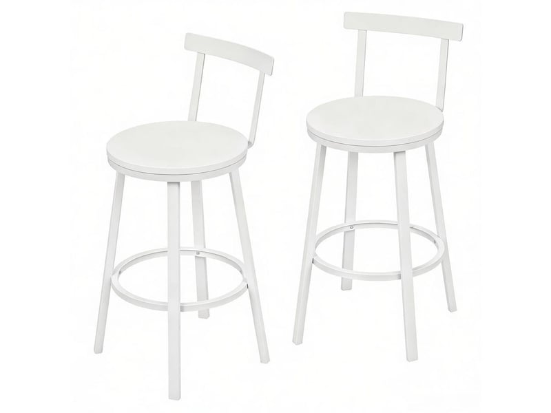 Chaise de cuisine 2 pièces style accent moderne dossier courbé tabouret de bar tabouret de petit-déjeuner - Conforama E