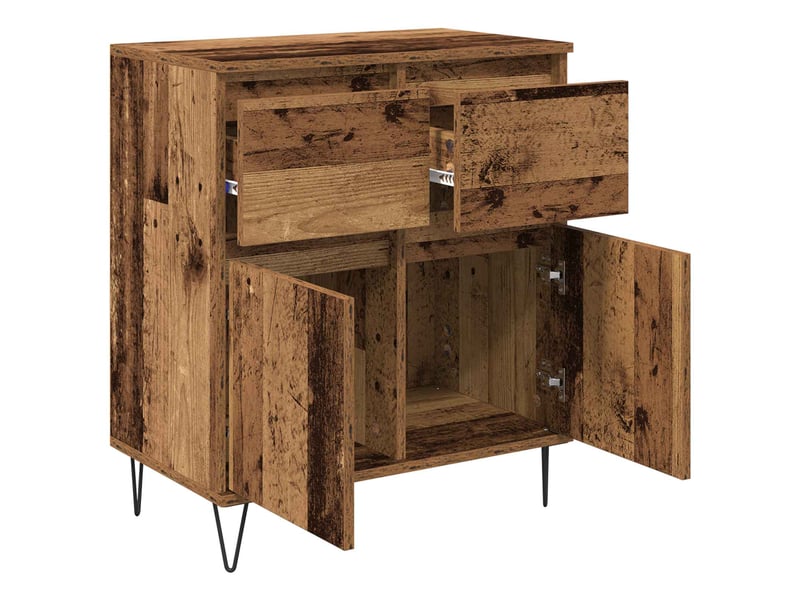 Buffet - bahut - meuble de rangement bois ancien 60 x 35 x 70 cm bois d'ingénierie et fer  - Conforama E